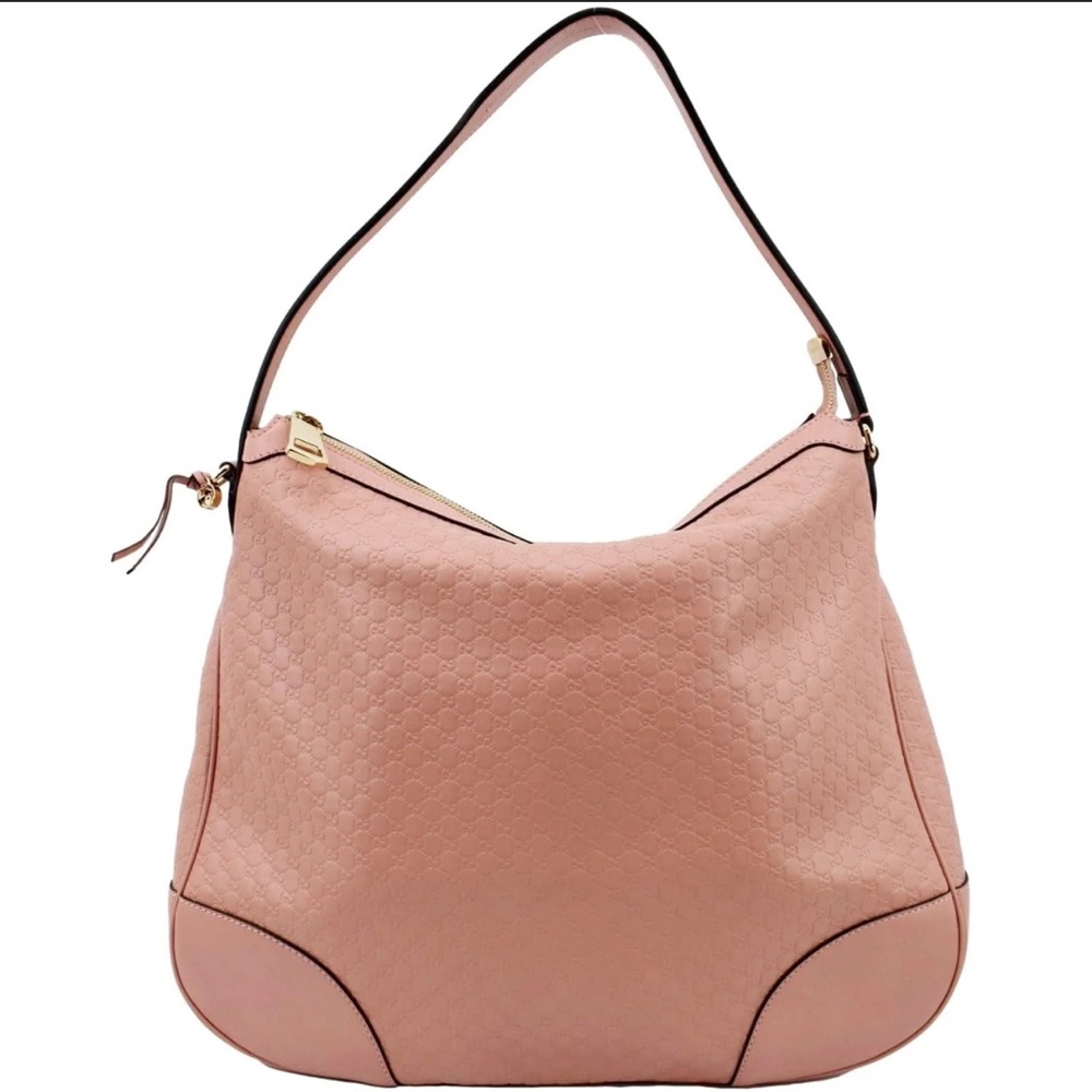 Gucci Bree  Hobo Bag with Textured Leather and Gold Hardware